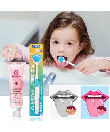 Best Tongue Cleaner Brush Set with Gel - Eliminate Bad Breath & Freshen Breath | Mint Fragrance - Buy Online on GoSupps.com