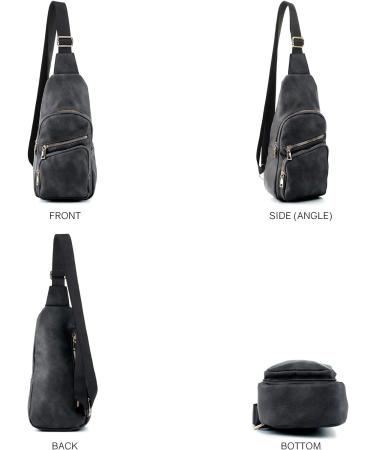 Emperia Faux Leather Small Sling Backpack - Black | Multipurpose Chest Bag for Hiking, Travel, and Outdoor Activities - Buy Online on GoSupps.com