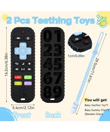 Buy BPA-Free Baby Biting Toys & Remote Control Bite Ring Silicone Teething Accessories for 3+ Months (Black) | International Shipping Available - Buy Online on GoSupps.com