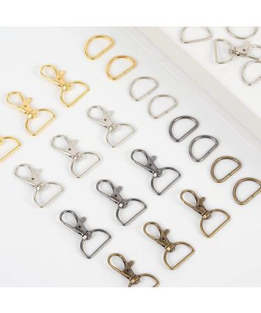 100PCS Premium Swivel Snap Hooks and D Rings  Swivel Snap Hooks for Keychain and Sewing Project(3/4"Inside Width) Silver - Buy Online on GoSupps.com