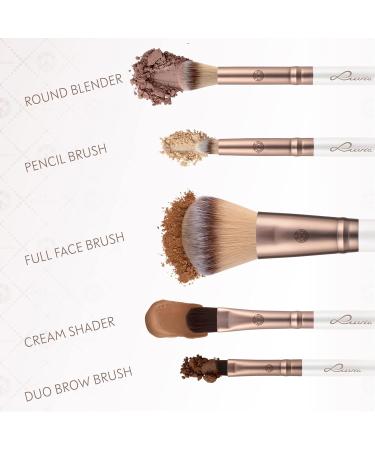 Shop Luvia Daily Selection Make-Up Brush Set | 5 Vegan Cosmetic Brushes for Powder Eyebrow & Eyes International Shipping Available - Buy Online on GoSupps.com