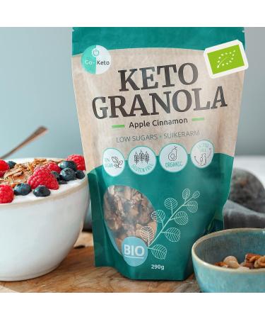 Go-Keto BIO Keto Granola Apple Cinnamon 6x 290g - Keto Muesli for a delicious Keto breakfast with coconut chips - Buy Online on GoSupps.com