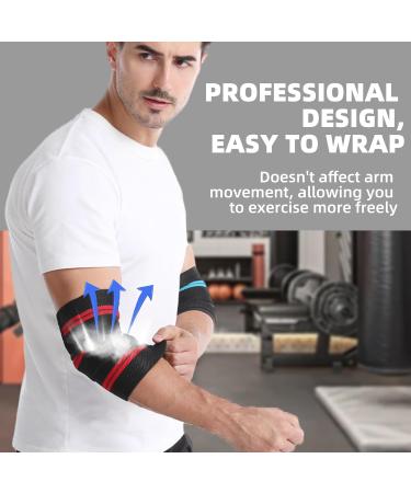 Buy Adjustable Elastic Elbow Wraps for Weightlifting - Compression Support Sleeve - Pain Relief for Gym & Bodybuilding (Red - Buy Online on GoSupps.com
