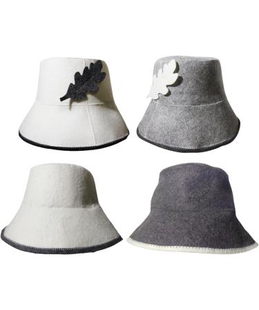 Filz Badehut Set - 2 Water-Absorbing Felt Sauna Hats for Men & Women | Temperature Regulating Fishing Sauna Caps | Reusable White Gray Banya Hats - Buy Online on GoSupps.com