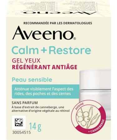 AveenoCalm + Restore Age Renewal Eye Gel Anti Aging Niacinamide Oat Cranberry Retinol Alternative Gentle on Sensitive Skin Hypoallergenic Fragrance Free 14g - Buy Online on GoSupps.com