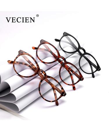 Vecien 3-Pack Reading Glasses with Spring Hinges & Blue Light Filter - Ultra-Clear 2.0 Diopters for Men & Women - Buy Online on GoSupps.com