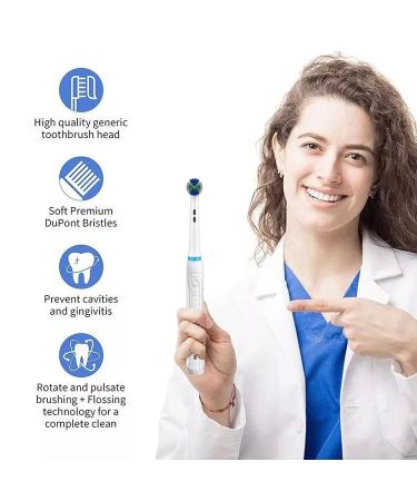 Oral B Compatible Toothbrush Replacement Heads - Precision Clean Brush Refills for Oral-B Genius & Sensitive Care - Fits Pro 1000/9600/5000/3000/8000 - White (WEB20X) - Buy Online on GoSupps.com