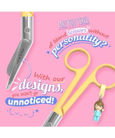 Nurse Love Bandage Scissors - Sharp Blades & Round Tip Stainless Steel Yellow - Buy Online on GoSupps.com