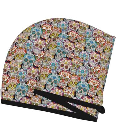 Colorful Sugar Skull Microfiber Hair Towel | Super Absorbent Coral Velvet Wrap for Long Curly & Thick Hair - Quick Dry Towel for Women - Buy Online on GoSupps.com