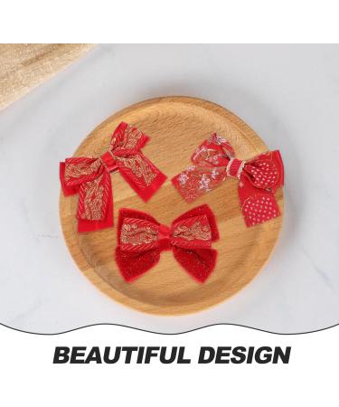 Beaupretty 3 Pairs Bow Hairpin Girl Hair Bow Red Hair Bow Girl Hair Accessories Red Bow Hair Clip Chinese Hair Barrettes Hair Claw Clips Bow Hair Clips Decorate Christmas Baby Girl Fabric - Buy Online on GoSupps.com