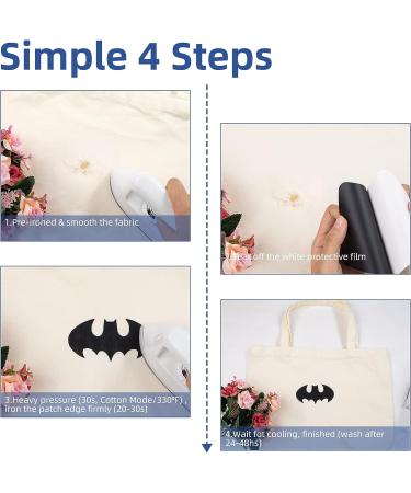 HTVRONT Iron on Patches Kit - 20 Pieces, 3.7x4.9 - Black White Gray Beige Brown Repair & Decorating Fabric Patches - Buy Online on GoSupps.com