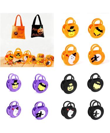 Christol Candy Bag 4Pcs Handles Storage Protable Handheld Buckets Party Holder Favor Snack Halloween Treats Candy Pouches Goodies Bag Orange - Buy Online on GoSupps.com