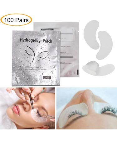100 Pairs Eye Gel Pads Jiasoval Natural Hydrogel Eye Patches for Eyelash Extension Lint Free Eye Pads Eye Mask Pads Beauty Tool - Under Eye Pads