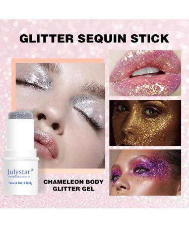 Buy MAEPEOR Body Glitter Stick | 8 Colors Mermaid Sequins Gel for Face Body Hair & Eyes Holographic Chunky Glitter (Color 08) - Worldwide Shipping - Buy Online on GoSupps.com