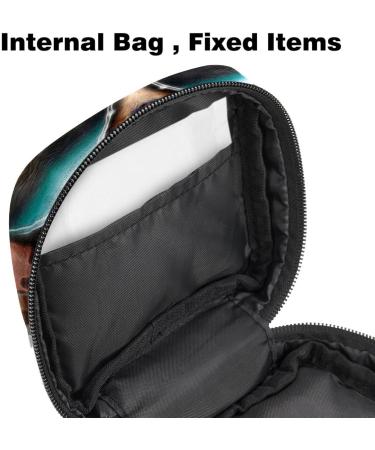 Cool Music Cat Women's Storage Bags - Large Menstrual Cup Pocket with Zipper Multi-Colored Inserts for Tampons & Pantyhose - Buy Online on GoSupps.com