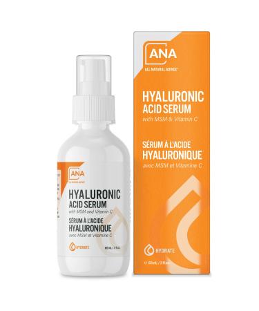 All Natural Advice Hyaluronic Acid Serum for Face Hydrating Serum with MSM Vitamin C Aloe Glycerin & Organic Botanicals Hydrates & Encourages Moisture Retention (60ml / 2 fl.oz)
