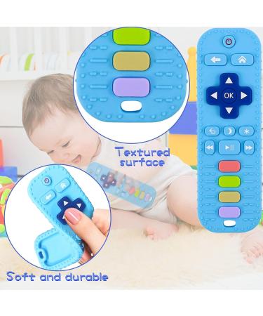 2 Pack Remote Control Shape Teething Toys - Soft Silicone Chew Toy for Babies - Sensory Teether - Buy Online on GoSupps.com