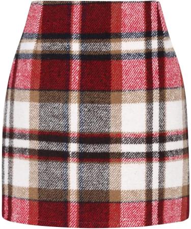 Women's Boho Winter Skirt - A-Line Casual Mini & Long Draped Skirts in Checkered Designs | Shop XXS-XXL - Buy Online on GoSupps.com