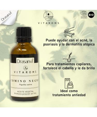 Vitaroms Organic Vegetable Oil - Certified Ecocert First Cold Pressed Vegan 50ml - Wound Healing & Antioxidant Benefits - Buy Online on GoSupps.com