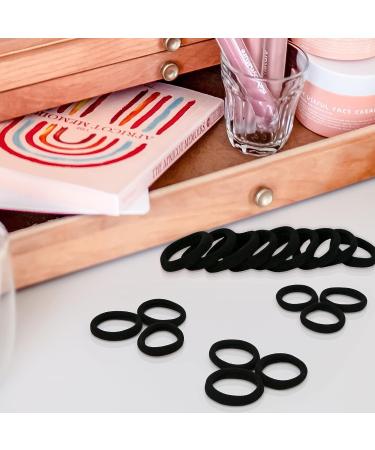 Fouews 100PCS Seamless Cotton Hair Ties for Women, Girls & Babies - Gentle Elastic Ponytail Holders for Thick, Heavy & Curly Hair - Black - Buy Online on GoSupps.com