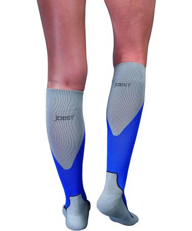 JOBST Unisex Sport Knee High Compression Socks 15-20 mmHg - Athletic Medium Blue/Grey - Ideal for Travel & Fitness - Buy Online on GoSupps.com