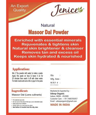 READ QURA Natural Masoor Dal Powder Face Pack for Skin Whitening 250 g - Buy Online on GoSupps.com