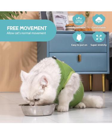 Avont Katzenbody Recovery Suit for Cats - After Op Castration Spay & Weaning Leak Protection - M Green - Buy Online on GoSupps.com