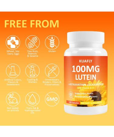 Lutein and Zeaxanthin Supplements with Astaxanthin 50MG Eye Vitamins - Premium Lutein for Eye Vision Support 60 Capsules 60 Count (Pack of 1) - Buy Online on GoSupps.com