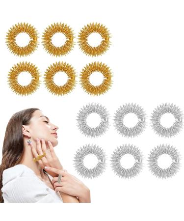 12 pieces of massage rings finger acupressure ring massage rings for fingers and wrists acupressure ring bracelet stress reduction for osteoarthritis promotion of blood circulation rings set wrist massage ring