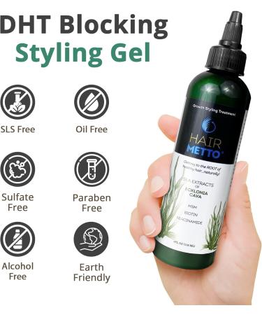 HAIRMETTO Topical Ecklonia Cava Scalp Treatment for Hair Regrowth Oil-free Flexible-hold Styling Gel with MSM Niacinamide and Biotin 4 oz bottle Solid - Buy Online on GoSupps.com