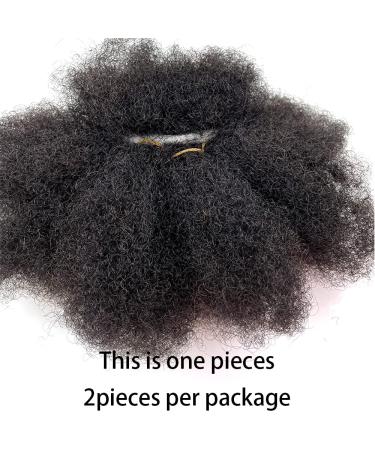 Afro Kinky Bulk Real Hair for Locs & Dreadlocks - 2 Pieces Colorable Natural Black #1B 20.3 cm - Buy Online on GoSupps.com