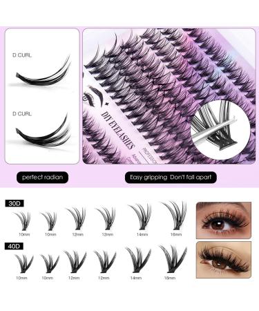Lash Extension Kit - 240 PCS Cluster Eyelashes for DIY Beginners | Wispy Fluffy 30D+40D Individual Lashes with Tweezers | International Shipping Available - Buy Online on GoSupps.com