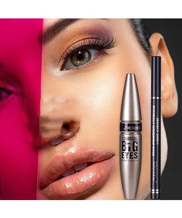 Sweatproof Saluaqui Mascara and Eyeliner Set: Long Lasting Waterproof 10ml Lash Mascara & Eyeliner Pen for Eye Makeup - Buy Online on GoSupps.com