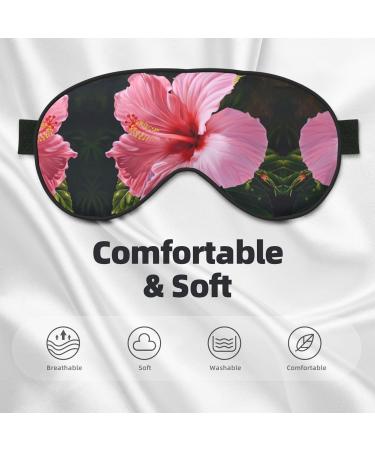 SSIMOO Hawaii Red Flower Print Eye Mask - Soft Light-Blocking Double-Sided Sleep Mask for Better Sleep Quality - Buy Online on GoSupps.com