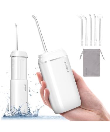 Portable Water Flosser,Mini Cordless Oral Irrigator,Water Teeth Cleaner Pick for Travel and Home,Water Flosser for Teeth,Gums,Braces,Dental Care,Telescopic Water Tank,3 Modes,IPX8 Waterproof White