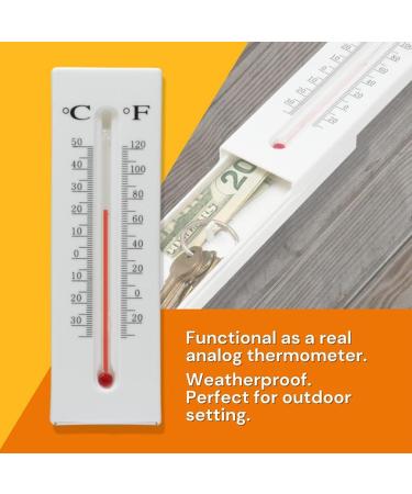 Lecerrot Thermometer Key Box - Wall-Mounted Hidden Safe for Coins Money & Keys | Secure Outdoor Discard Container - Buy Online on GoSupps.com