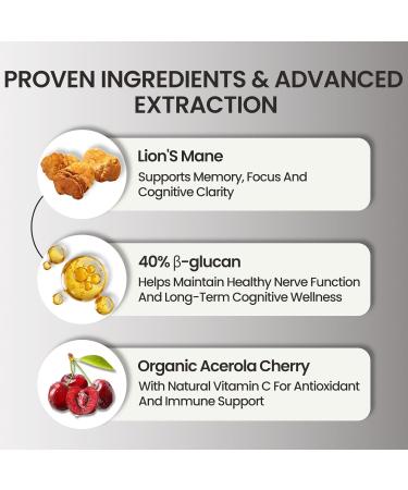PUTRIZEN Lion s Mane Capsules for Memory Support: 90 Capsules Memory & Cognitive Support Supplement with 50% -Glucan for Mental Clarity & Nerve Health - Buy Online on GoSupps.com
