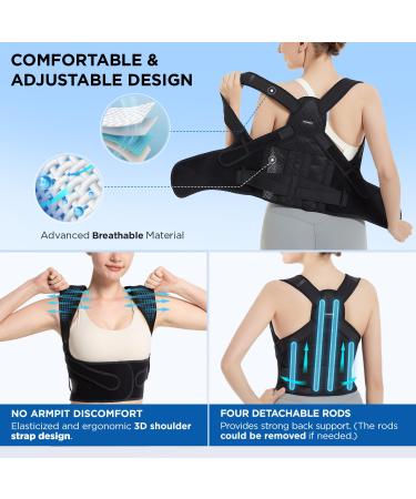 Posture Corrector Back Brace Support | Adjustable Shoulder Straightener for Men & Women - Large Size - Buy Online on GoSupps.com