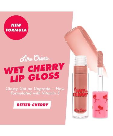 Lime Crime Wet Cherry Lip Gloss Bitter Cherry - Vegan Plumping Gloss with Cherry Scent - Soft Brown Nude Shade for Ultra Glossy Sheen - Buy Online on GoSupps.com