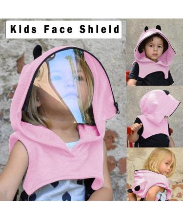 Quintra Complete Facial Protection - Transparent Hooded Hat for Kids | Reusable & Removable Seat Belts (Pink One Size) - International Shipping Available - Buy Online on GoSupps.com