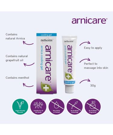 Nelsons Arnicare Arnica Cooling Gel - Natural Grapefruit & Menthol - 30g - Soothes Tired Muscles, Legs, and Feet - Buy Online on GoSupps.com