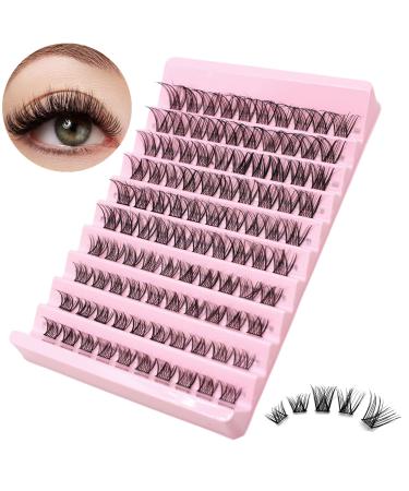 Bransfy Cluster Lashes D Curl 100 Pcs Individual Lash Clusters False Eyelashes Extension Natural Look Reusable Mix DIY Eyelash Extension Super Thin Band Soft & Comfortable(B04-0.07 D 8-16mm) Attractive Clusters