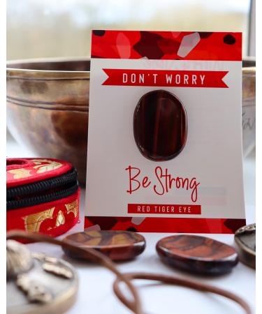 Red Tiger Eye Crystal Worry Stone - Meditation Stress Relief Gift - Healing Energy Reiki Chakra - Buy Online on GoSupps.com