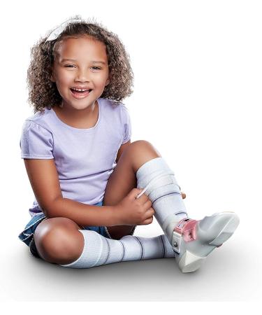 SmartKnit Large Core-Spun Patterned AFO Interface Socks for Kids - White/Grey/Purple - Buy Online on GoSupps.com
