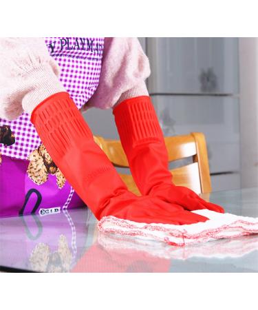 YSLON Rubber Cleaning Gloves - Waterproof Dishwashing Gloves (3 Pairs Red M) | Reusable Kitchen Essential - Buy Online on GoSupps.com