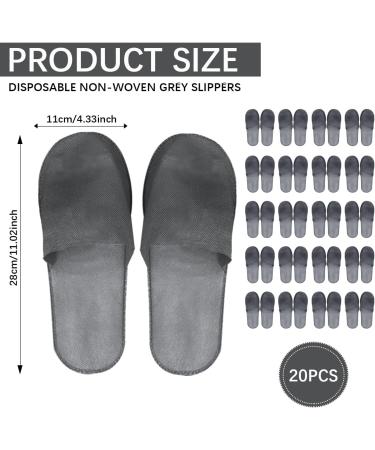 FERCAISH 20 Pairs Disposable Slippers Closed Toe Spa Slippers Non-slip Hotel Guest Slippers For Men Women Travel Home Wedding Party Use (Grey) - Buy Online on GoSupps.com