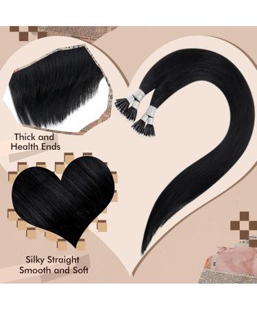 Nano Ring Real Hair Extensions - Remy Black 55cm 50g - Premium Quality Nano Ring Hair Extensions #1 - Buy Online on GoSupps.com