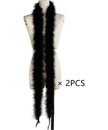 Holmgren Black Marabou Feather Boa - 2 Pcs 25g 2 Yards for Party, Wedding, Halloween Decoration - Buy Online on GoSupps.com