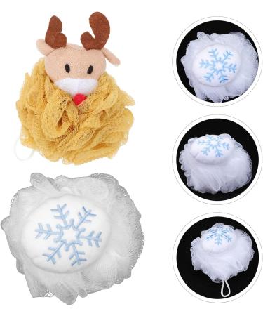 2pcs Exfoliating Bath Ball & Sponge Set | Shower Pouf Loofahs | Ideal for Body Wash & Kids | Holiday Gift - Buy Online on GoSupps.com