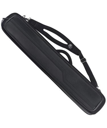 LUCASI Tournament Pro 4x8 Pool Cue Case - Holds 4 Cues + Jump Break, Extensions, Extra Shaft & More Carbon Black 4x8